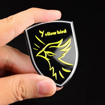 

1pc Car Styling Yellow Bird Shield Car Emblem Decal Badge Fuel Cap Cover Sticker