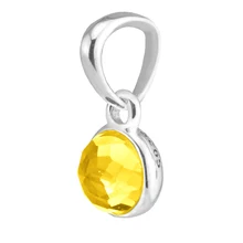 Подходит для браслетов Pandora November Droplet Амулеты с цитрином из стерлингового серебра пробы бусины