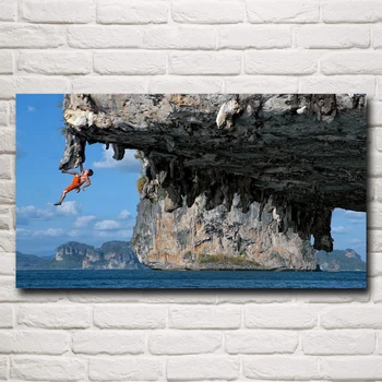 

Extreme Sports Sea Rock Climbing Art Silk Fabric Poster Print Home Wall Decor Pictures 11x20 16x29 20x36 Inches Free Shipping