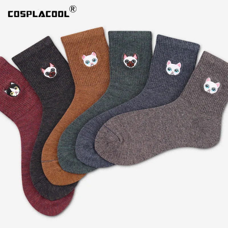 

[COSPLACOOL]Japanese Harajuku Warm Cartoon Cute Funny Socks Embroidery Women Socks Elasticity Meias Calcetines Mujer Divertidos