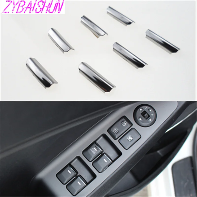 

Car styling 7 pcs / set stainless steel car window for lifting handle decocation sequins for KIA RIO K2 K3 K5 Forte Sportage R