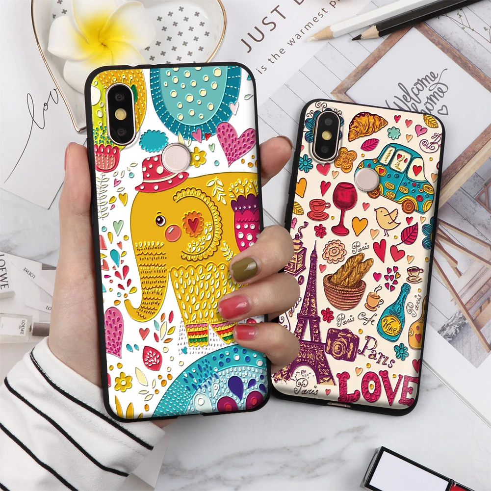 

3D Relief Flower Case For Xiaomi Redmi K20 S2 4A 5 Plus 6A Note 3 4X 5 5A 6 7 Pro Coque For Xiaomi Mi 5X 6X Mi 9 8 Lite F1 Cover