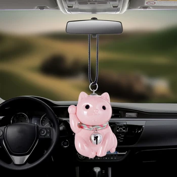

Car Pendant Lucky Cute Fortune Cat Doll Hanging Ornaments Automobiles Rearview Mirror Suspension Decoration Accessories Gifts