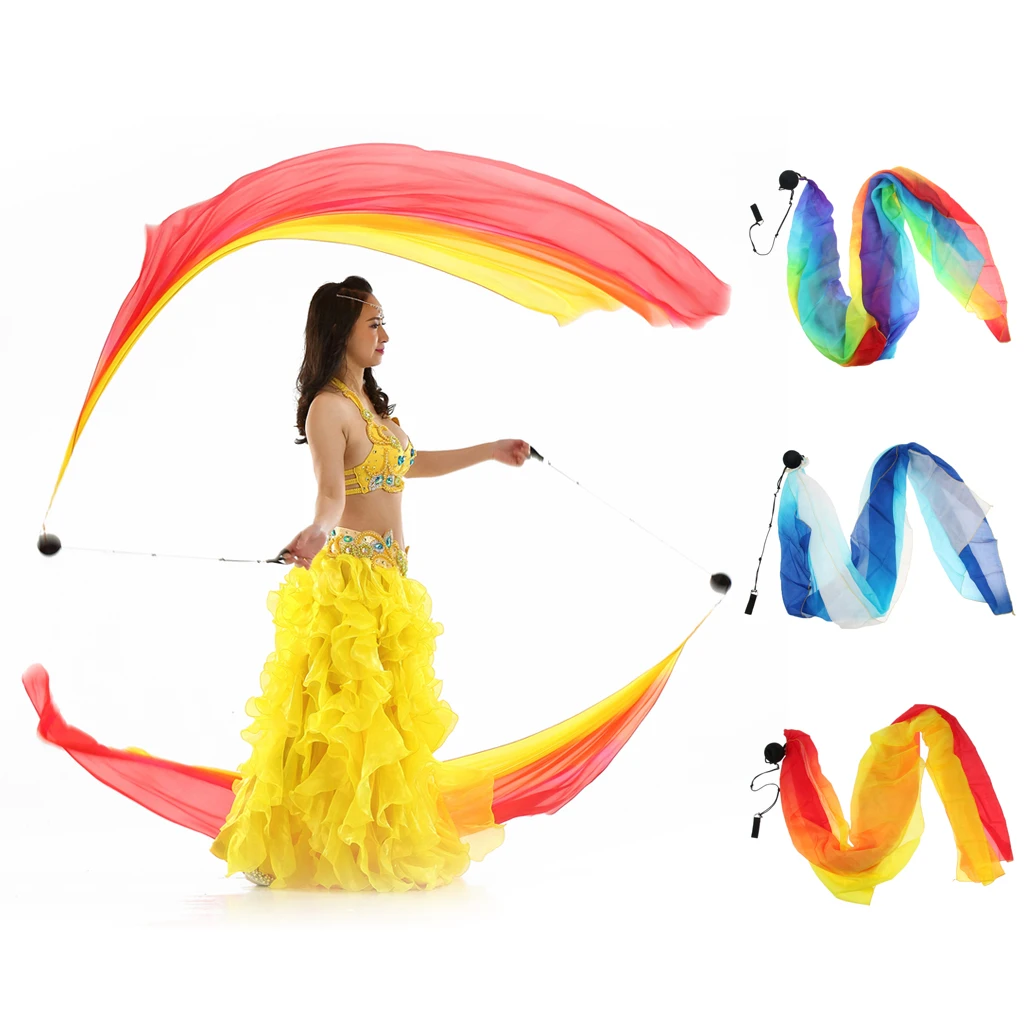 1 шт. шелковые шарики с вуаль пой для танца живота йоги выступлений на сцене