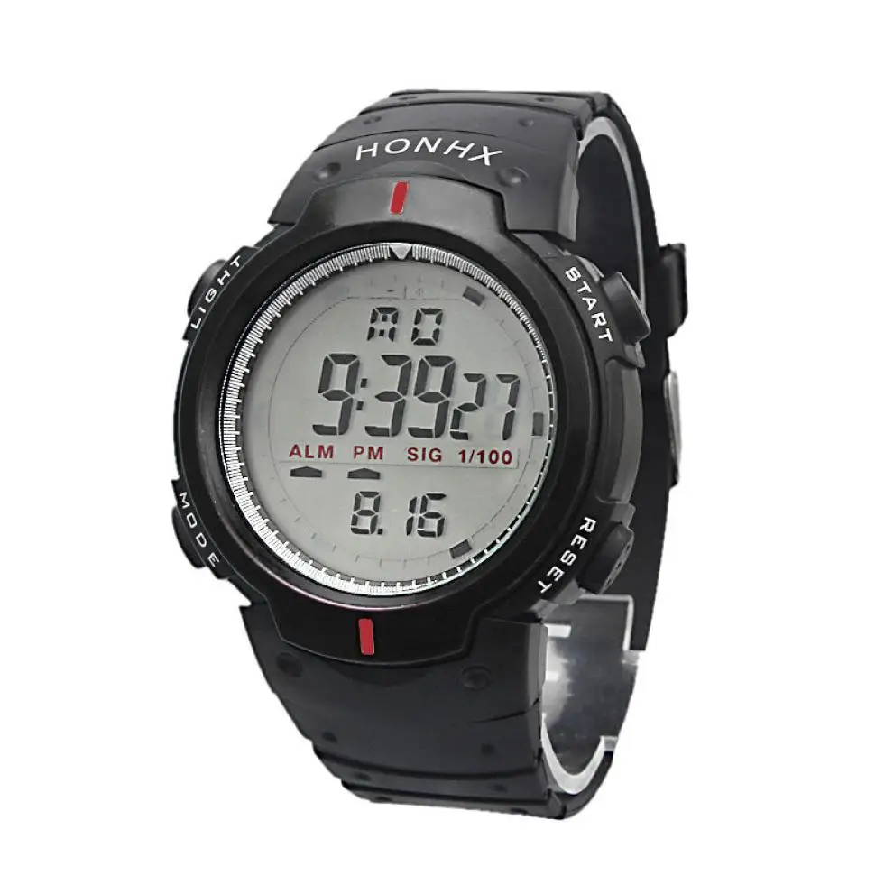 

HONHX Men Sport Watch Waterproof Outdoor Mountaineering Digital LED Quartz Wrist Watch Fashion Hours Clock Relogio Masculino