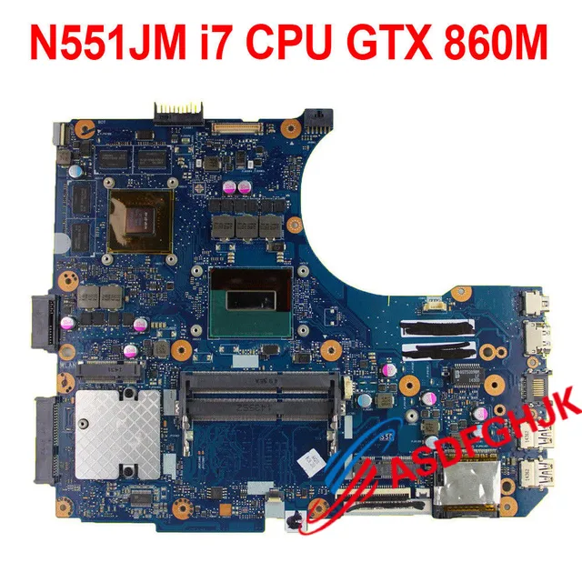 $US $299.00  For ASUS N551J N551JW N551JX N551JM Motherboard i7 CPU GTX 860M 100% TESED OK