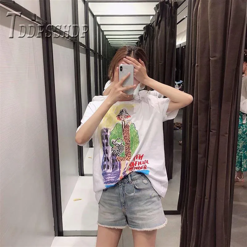 

2019 Summer Hipster Women T Shirt Round Neck Casual Fashion Female Tee Shirts