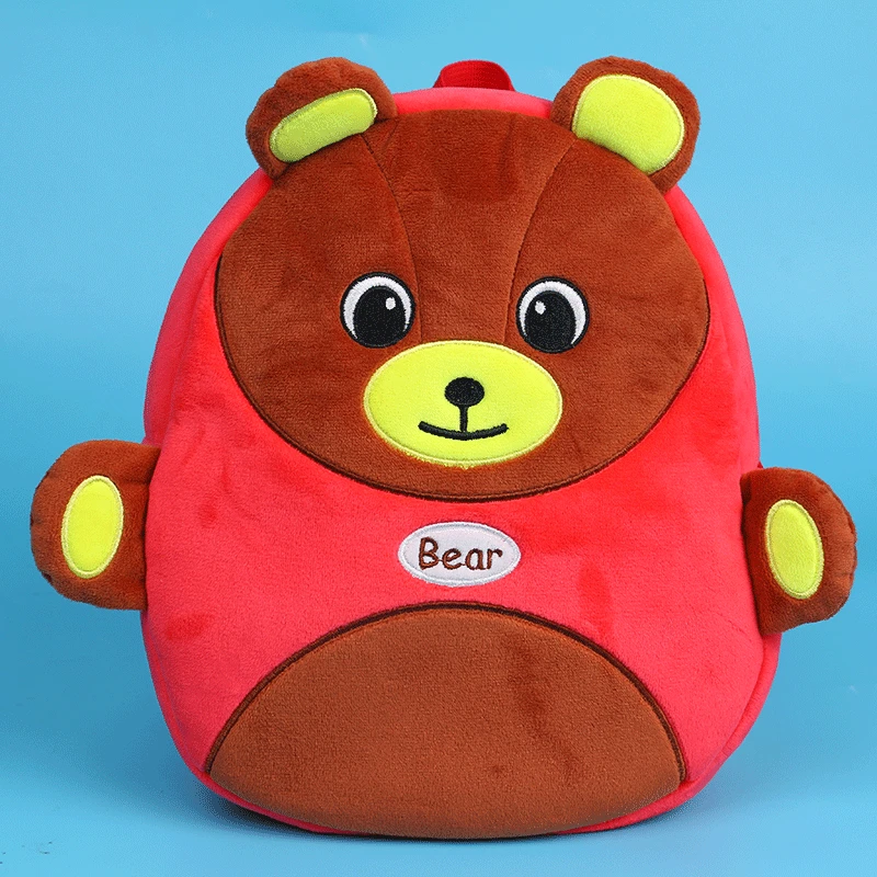 Мультяшный кролик 2-5 лет, детские школьные сумки для девочек, школьный рюкзак для детского сада, милые плюшевые животные, детские школьные рюкзаки для мальчиков - Цвет: bear