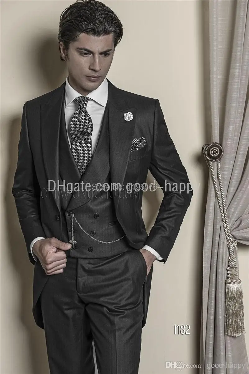 Wholesale -- Hot Selling New Groom Tuxedos Men's Wedding Dress Prom Clothing(Jacket+pants+tie+vest)227 | Мужская одежда