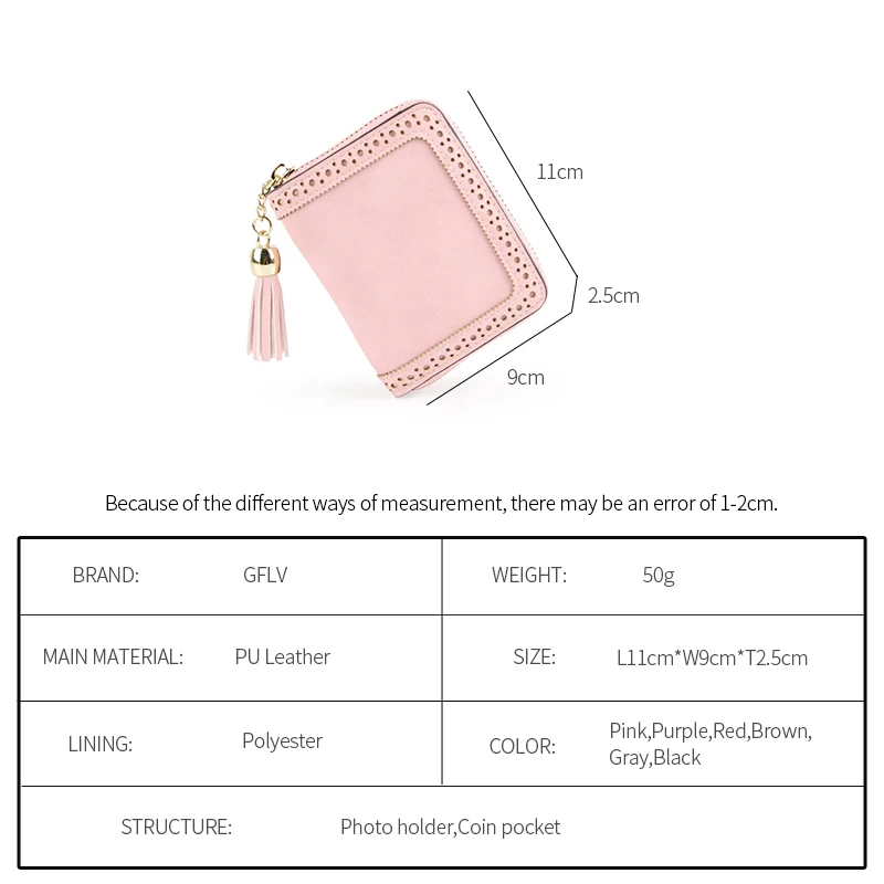 GFLV брендовые модные минималистичные кошельки из искусственной кожи держатель для карт Женские однотонные Лоскутные мини-кошельки подвеска с кисточкой короткий держатель для карт