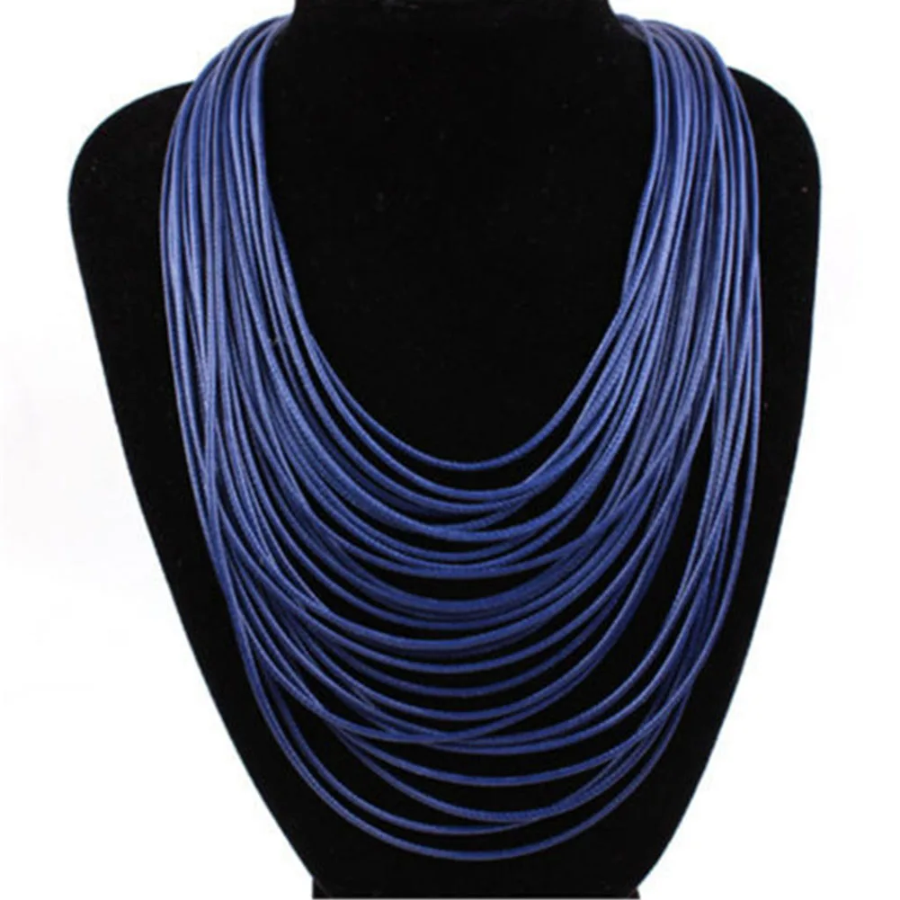 

Necklace Multicolor All- Pendant Jewelry Accessories Long Fabala Bohemian Multi-layer Leather Rope