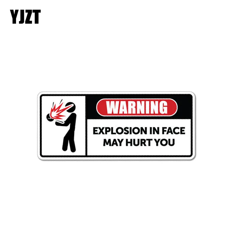 YJZT 13 см * 5,3 см смешная опасная Автомобильная наклейка взрыв в лицо может повредить вам ПВХ наклейка 12-1026