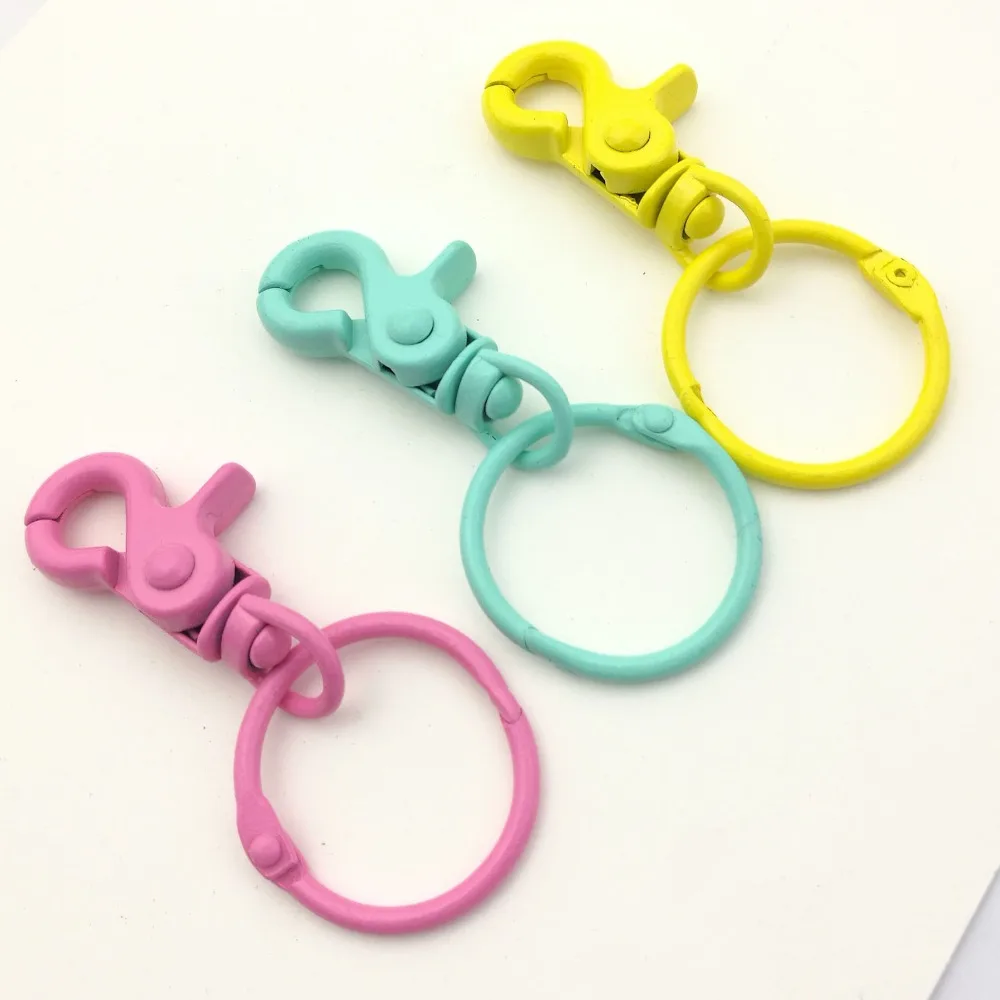 

2PCS Diy self-made key chain pendant horse colored metal paint single-turn connection ring opening C-ring key ring fittings