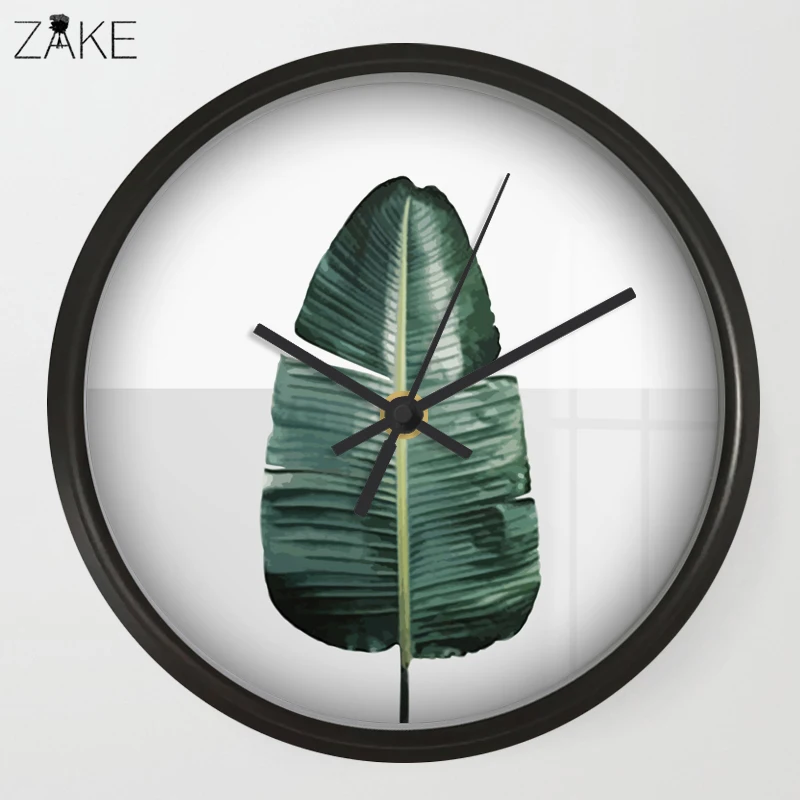 

Chic Art Wall Clocks Fresh Palm For Living Room Wall Decor, Table Decorative Mute Quartz Clock Nordic Saat Home Decoration