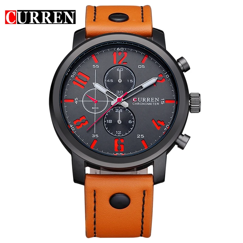NEW CURREN Casual mens watches top brand luxury Leather Men Military Wrist Watch Men Sports Quartz-Watch Relogio Masculino 8192 loreo casual mens watches brand luxury leather men military wrist watch fashion men sports quartz watch relogio masculino m32