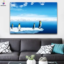 DIY картинки для раскраски по номерам с цветами Пингвин черепаха Лебедь Птерозавр картина Рисование по номерам в рамке дома