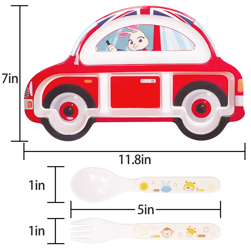 Qshare ребенок FDA пластик имитация фарфора Младенческая тарелка посуда малыш лоток детский пищевой контейнер столовые приборы для кормления ребенка