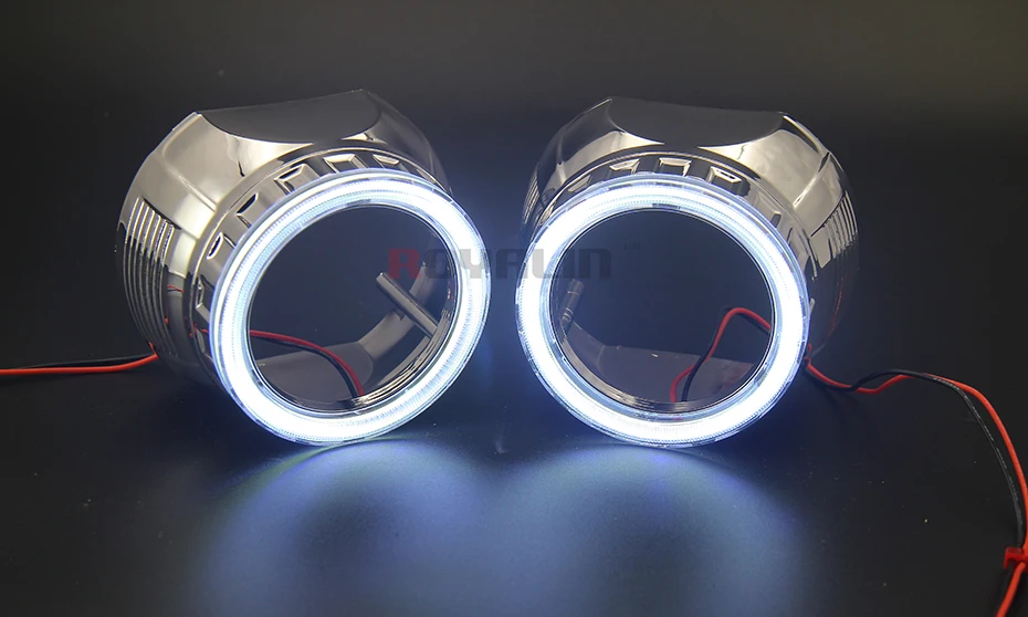 ROYALIN DRL светодиодный COB AE кожухи ангельские глазки 80 мм белый поворотный сигнальный светильник для 2,5 ''мини-проектор объектив H1 стайлинга автомобилей