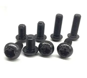 

100pcs/lot M5 M6 Six Lobe Torx Pan Round Head Screw GB2672 M5 M6 Six Lobe 10.9 High Tensile Black 10-30mm Length Alloy Steel
