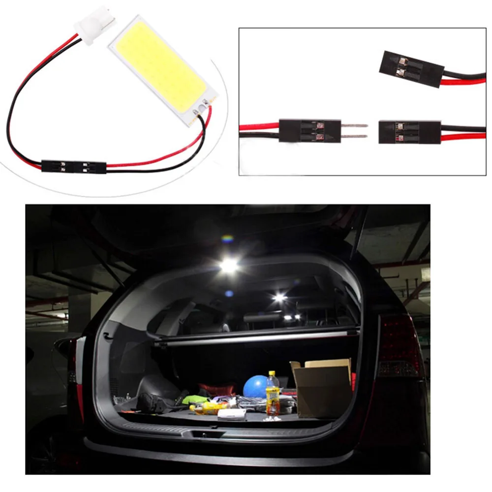 

6W COB 36 Chip LED Car Interior White Light T10 w5w ba9s t4w c5w Dome Adapter Bulbs Lamp LED Panel Auto Car Light Source