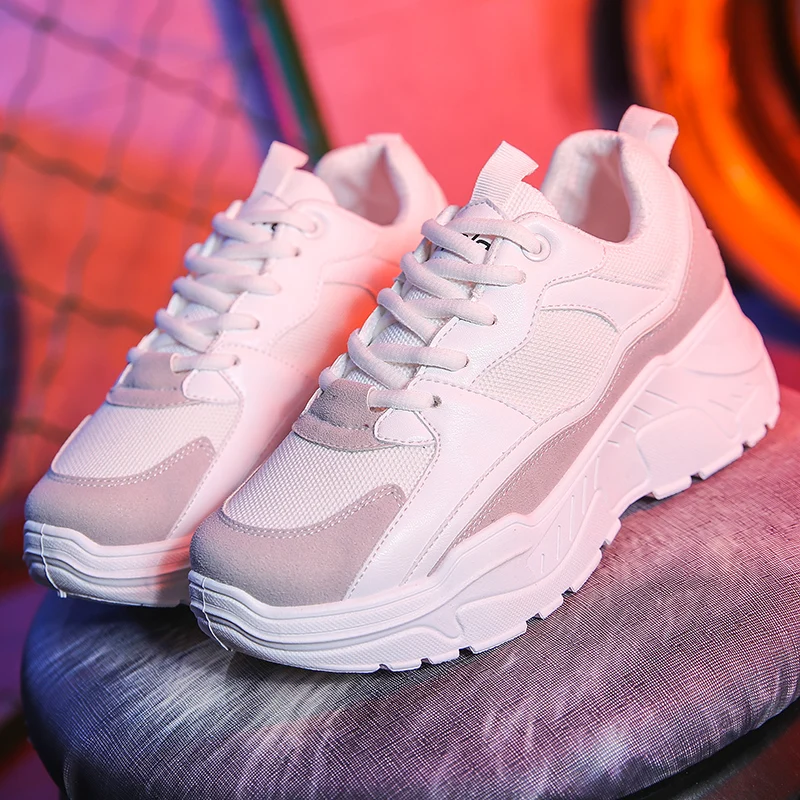 

Women Shoes 2019 New Chunky Sneakers For Women Vulcanize Shoes Casual Fashion Dad Shoes Platform Sneakers Basket Femme Krasovki