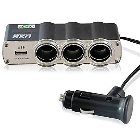 متعددة الخائن سيارة مهايئ شاحن 3.1A/12 V/24 V عالية السرعة محول الطاقة الفاصل مع 3 مقبس ولاعة السجائر (DC منافذ)