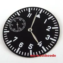 38,9 мм черный циферблат синий световой циферблат Калибр ETA 6497 мужские часы D55(циферблат+ руки