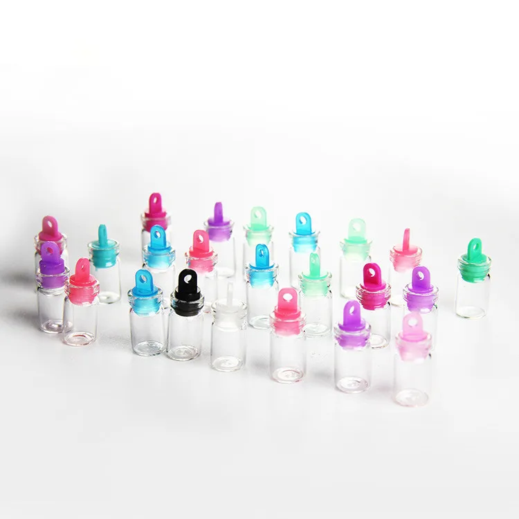 1000x0,5 мл прозрачная стеклянная бутылка с красочными пластиковыми пробками 10*18 мм пластиковая крышка маленькие стеклянные флаконы оптом