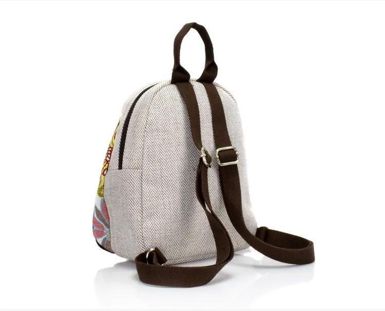 2021 New Retro Woman Backpack Female Shoulder Bag Pure Hand-woven Cotton Linen Small Rucksack Ancient Bag Student School Bags