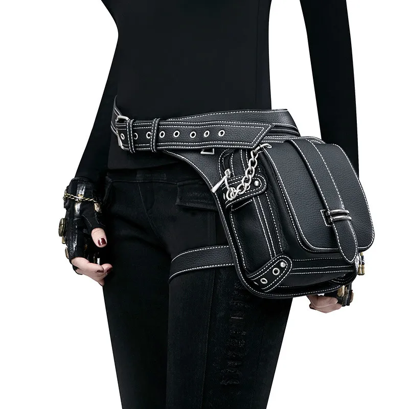 

Punk vinatge waist pocket outdoor multi-function shoulder Messenger bag female mobile phone bag