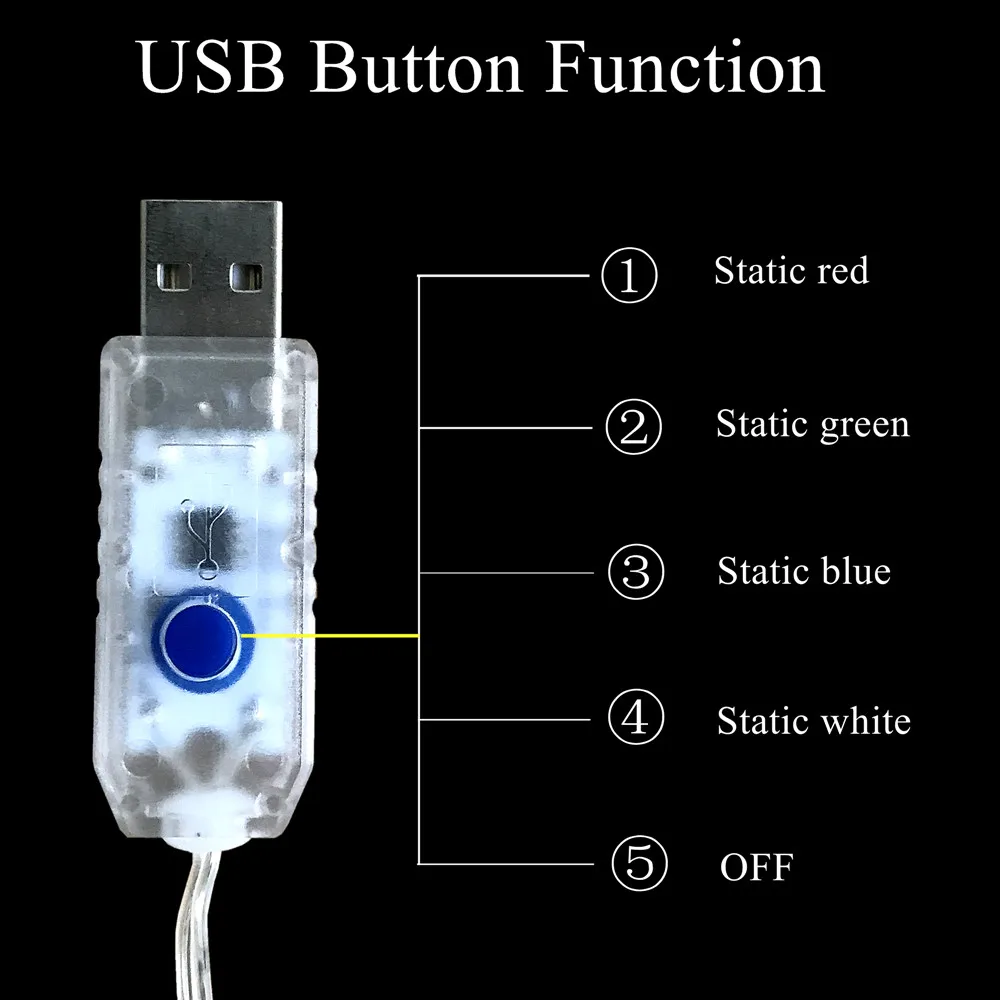 СВЕТОДИОДНАЯ Гирлянда 33FT 10 м 100 светодисветодиодный 5 В USB 8 функций|Светодиодные