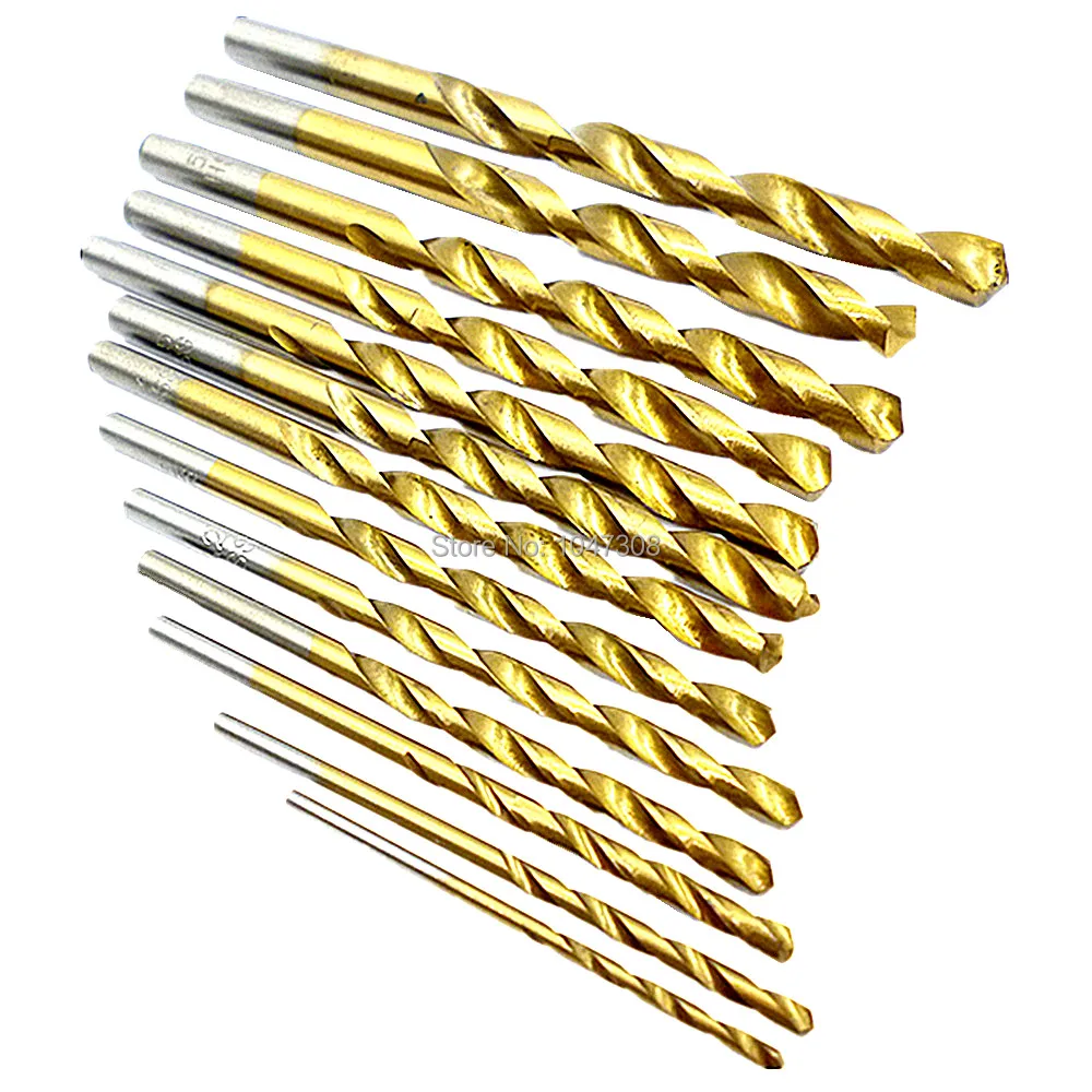 13pcs Hss Metric Twist Drill Bit Set Titanium Woodworker Straight Shank