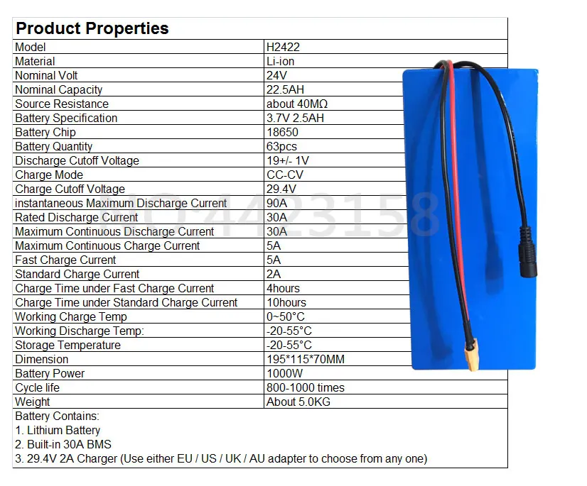 Top Free Customs Duty 1000W 24 V Battery 24V Electric Bike Battery pack 24V 22AH Lithium ion Battery with 30A BMS 29.4V 2A Charger 2 Top Free Customs Duty 1000W 24 V Battery 24V Electric Bike Battery pack 24V 22AH Lithium ion Battery with 30A BMS 29.4V 2A Charger 2