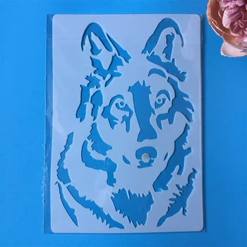 

Hot A4 Wolf DIY Layering Stencils Painting Scrapbook Coloring Embossing Album Decorative Paper Card Template
