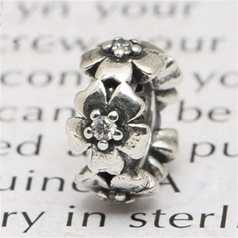 

100% Authentic 925 Sterling Silver Bead Circle Daisy Spacer Charm Fit Original Pandora Bracelet Bangle Women DIY Europe Jewelry