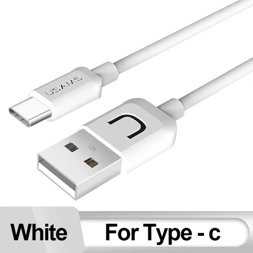 USAMS type-C кабель для мобильного телефона, кабель для быстрой зарядки для USB C, шнур для передачи данных для мобильного телефона, провод для samsung, Xiaomi, huawei, Meizu - Цвет: White