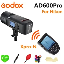 Godox AD600Pro TTL Outdoor Li-Battery 2.4G Wireless X System Studio Flash Strobe Light for Nikon Camera + Xpro-N Flash Trigger godox ad600 pro witstro all in one outdoor flash ad600pro li on battery ttl hss built in 2 4g wireless x system for canon nikon