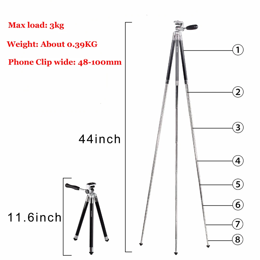 Online Mini trípode ASHANKS de aluminio para teléfono con Clip soporte de cámara Bluetooth Para iPhone Xiaomi accesorios para Smartphone Huawei Gopro