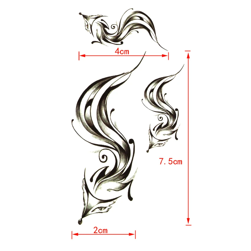 Три лисицы временные татуировки наклейки сексуальные продукты татуировки для талии плеча Водонепроницаемый татуировки тела наклейка поддельные татуировки рукава