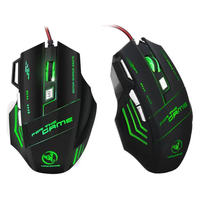  5500dpi Adjustable Firebird 7-key Gaming Mouse Professional Water Cracking Glow Gaming Mouse for PU