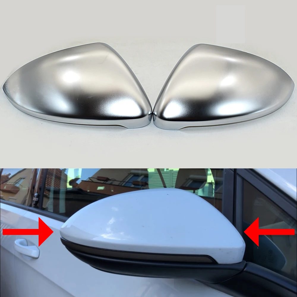 2 шт. боковое зеркало корпус хромированный матовый корпус бокового зеркала крышка Корпус Корпуса для VW Golf 7 R дизайн