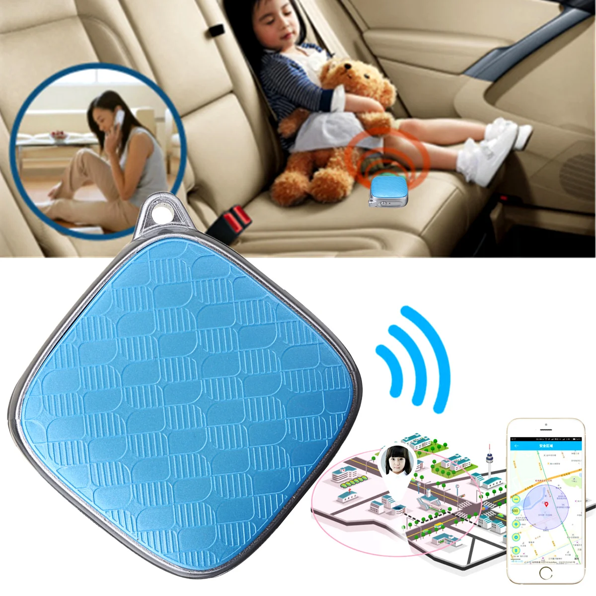 KROAK Mini GPS Tracker Pet Collar Real Time Locator Alarm Kid Cat Dog Anti-lost 2G SIM Tracking Device Key Finder Outdoor