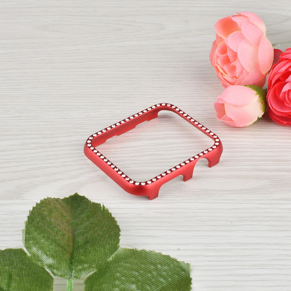 Алмазная крышка для Apple watch case 44 мм/40 мм Iwatch band 42 38 металлический каркас защитный