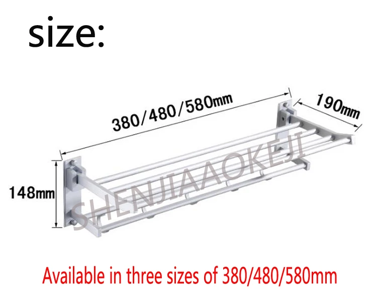 Алюминиевая вешалка для полотенец, 2 слоя, многофункциональная Складная подставка для полотенец, подставка для полотенец, подвеска, 1 шт