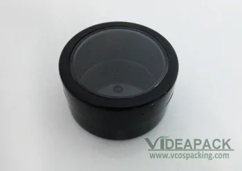 

50pcs 10g black transparent skylight lid cream jar /10ml eyeshadow empty bottles / creams boxes