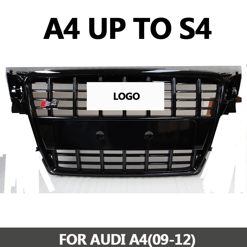 B8 Grill S4-Styling A4 ABS Black Painted Front Honey Mesh Grille for Audi A4 S4 RS4 B8 Sedan / Coupe / Convertible 2009-2012