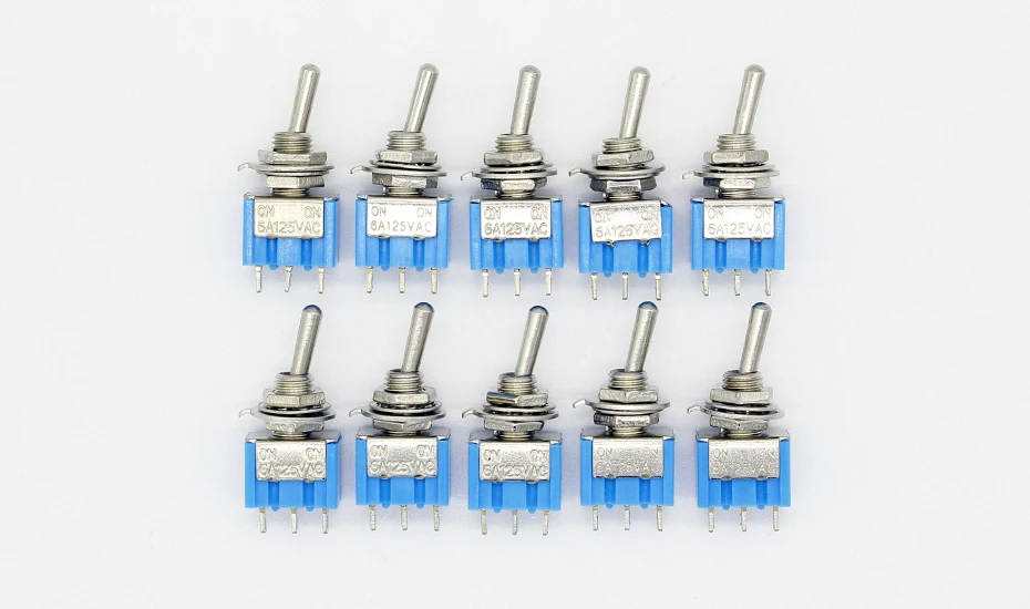 10pc/LOT Blue Mini MTS-102 3-Pin SPDT ON-ON 6A 125VAC Miniature Toggle Switches 60 kva generator