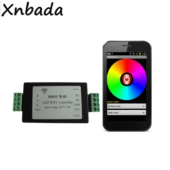 

H801WiFi RGBWW Led Strip Light WiFi Controller Connected With Android Phone Via WLAN DC12-24V