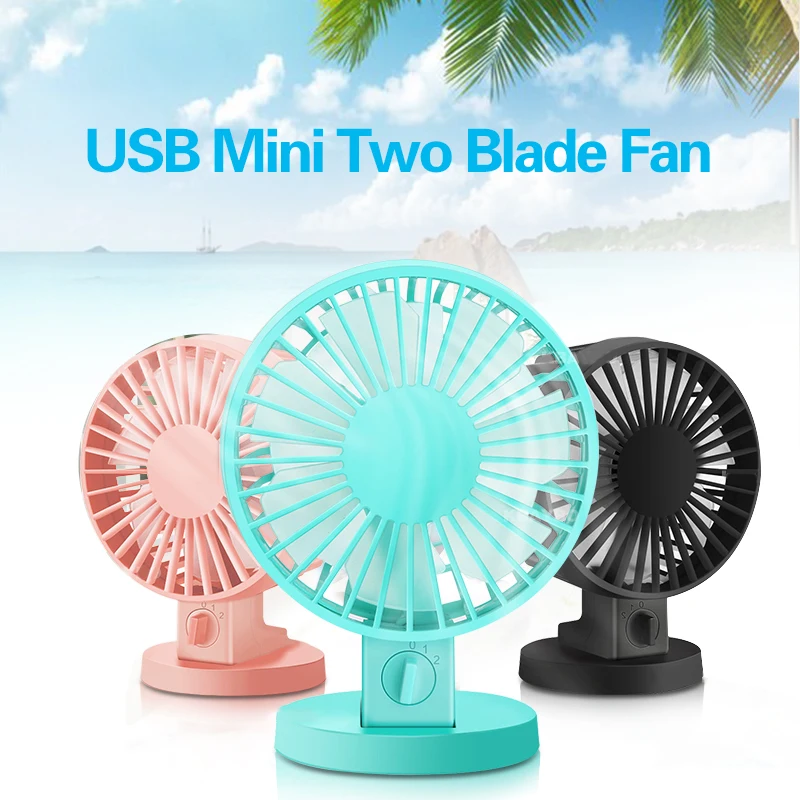 

Portable Ultra-quiet Mini USB Desk Fan Office Mini Fan Silent Desktop Fan With Double Side Fan Blades Creative Home DropShipping