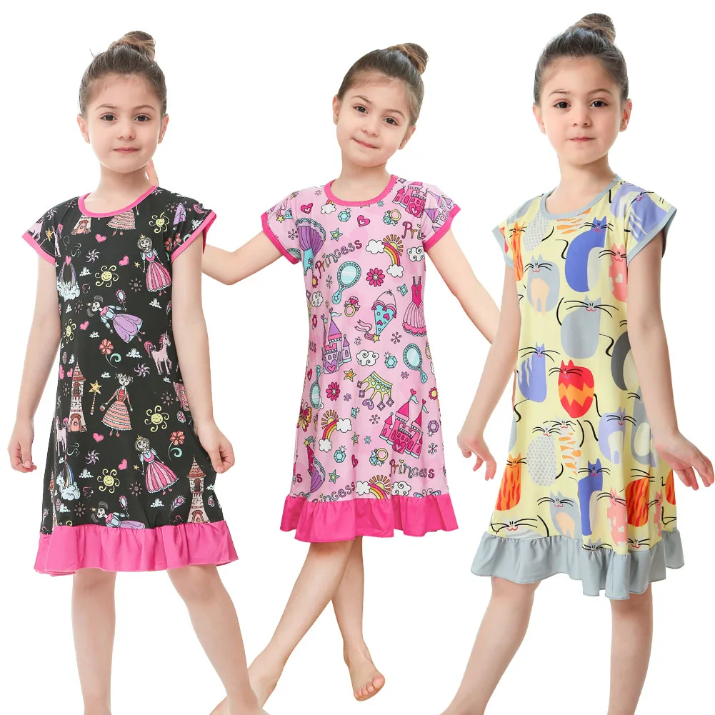 

New Summer Baby Girls Dress Kids Dresses for Girls Robe Fille Children Dress 3D Printing Princess Dress for 2-10Years
